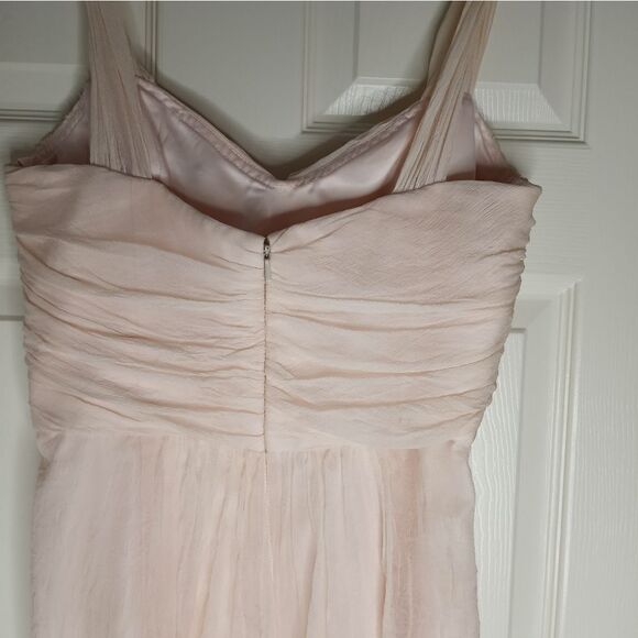 Amsale 12 Dusty Pink Party/Coctail 100% Silk Chiffon Lined Formal Mini Dress - Picture 9 of 10